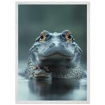 gentle alligator parent baby nursery wall art with wooden frame