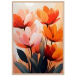 abstract floral nursery wall art with wooden frame