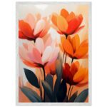 abstract floral nursery wall art with wooden frame