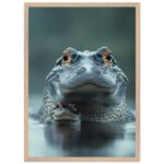 gentle alligator parent baby nursery wall art with wooden frame