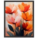 abstract floral nursery wall art with wooden frame