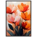 abstract floral nursery wall art with wooden frame